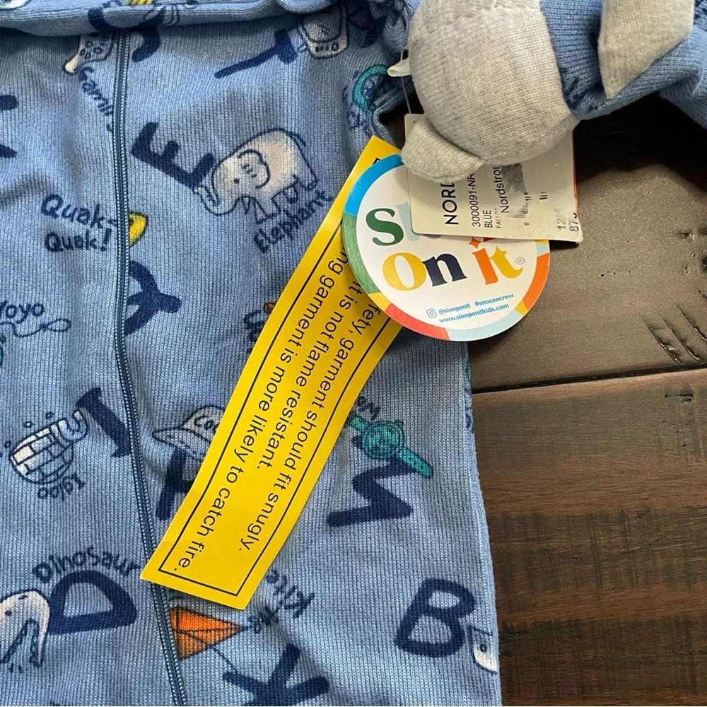 Sleep On It Alphabet Print Pajamas with Matching Lovey NWT